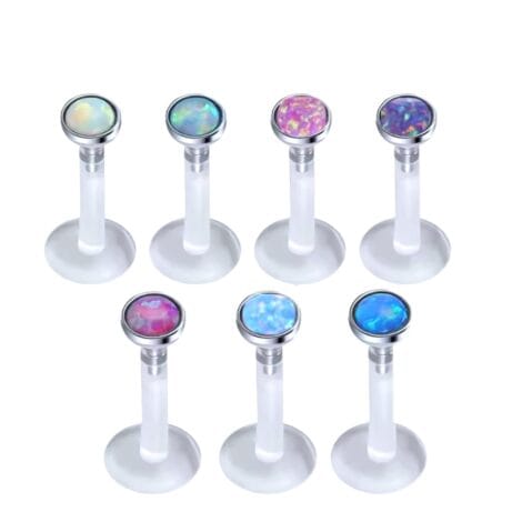 Bioflex Labret with Push Fit Opal Top, Ear Cartilage Stud