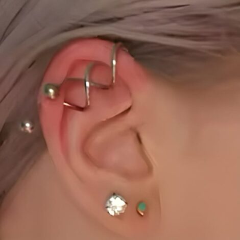 14G Twisted Wave Industrial Lobe Navel Barbell - Image 5