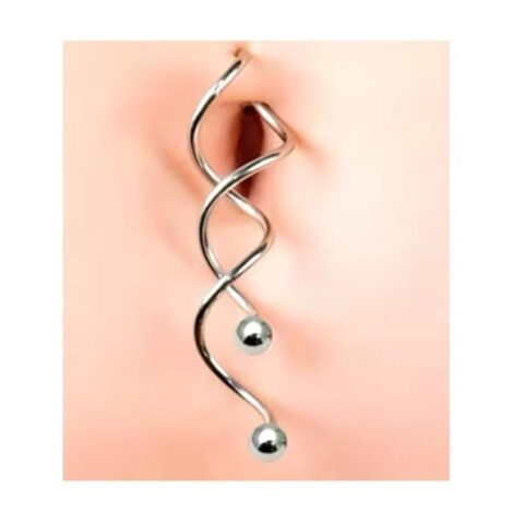 14G Twisted Wave Industrial Lobe Navel Barbell - Image 4