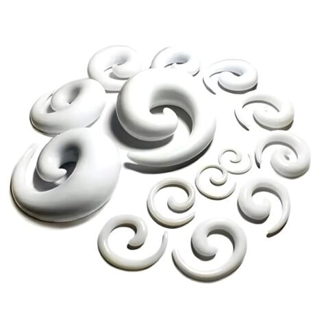 Acrylic Spiral Taper Plug Pairs in Black or White to 24mm - Image 3