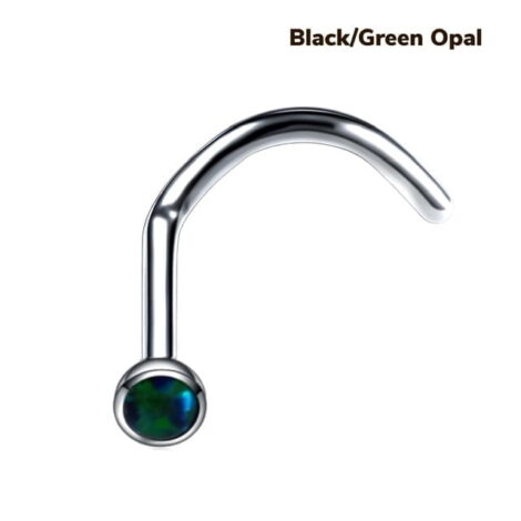 20G Opal Top Nose Screw in 316L Surgical Steel - Image 5