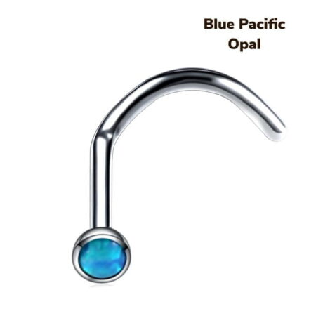 20G Opal Top Nose Screw in 316L Surgical Steel - Image 4