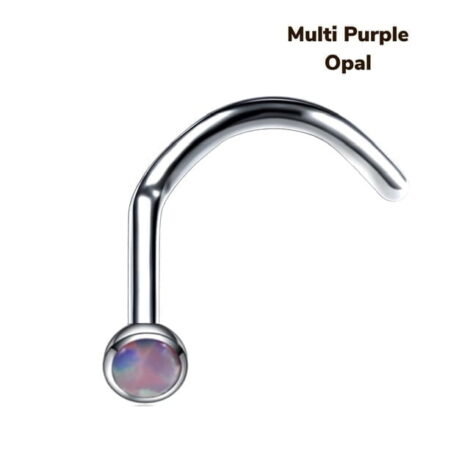 20G Opal Top Nose Screw in 316L Surgical Steel - Image 3