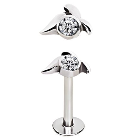 Comet Tailed Top with CZ Threaded Labret Monroe