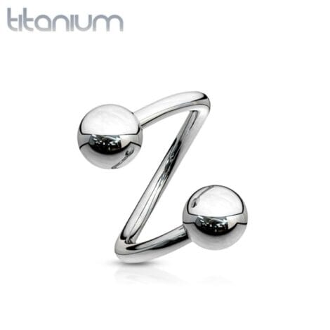 Implant Titanium Twist Barbell With Balls