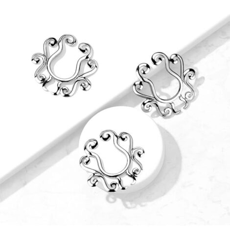 Non Piercing Clip On Tribal Floral Nipple Ring Pairs - Image 2