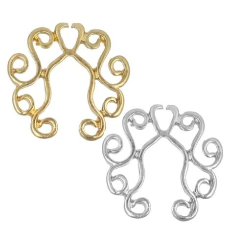 Non Piercing Clip On Tribal Floral Nipple Ring Pairs - Image 3