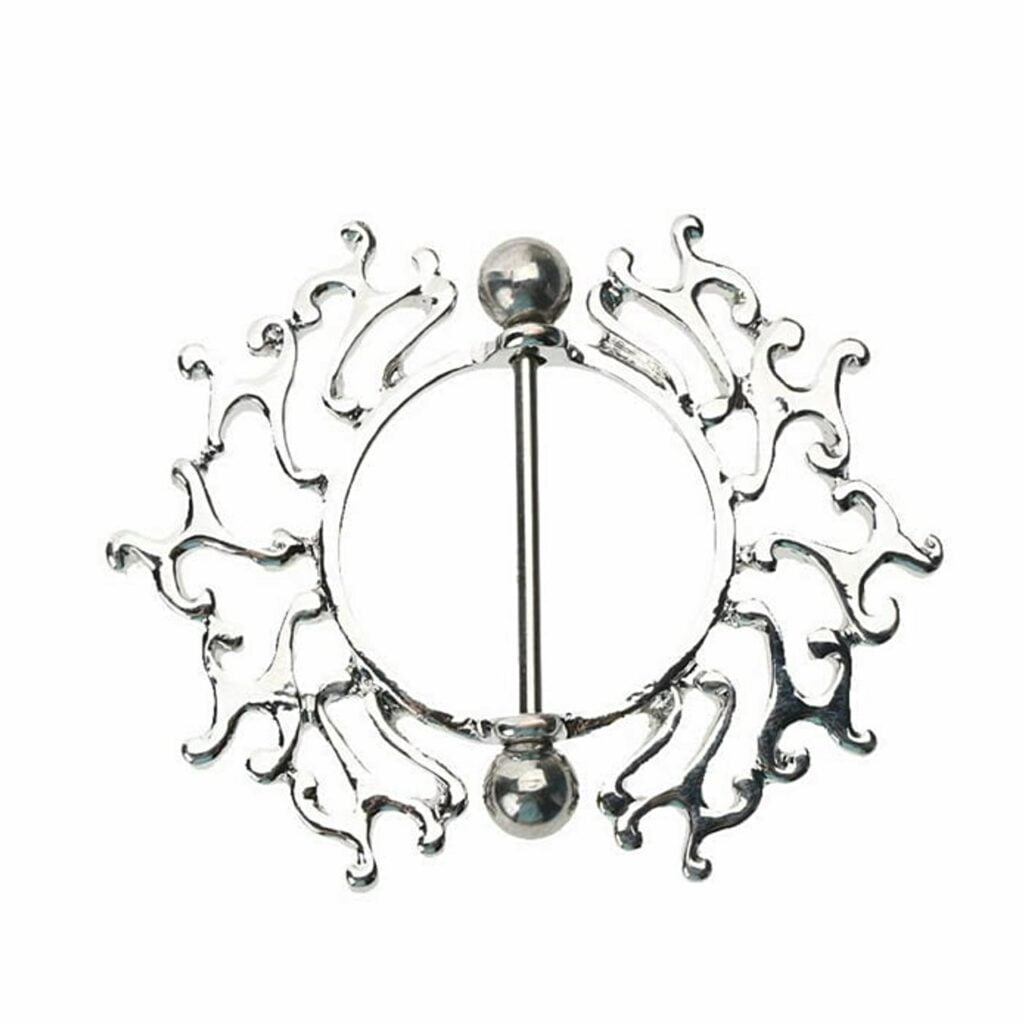 Filigree Tribal Sun Shield Nipple Ring
