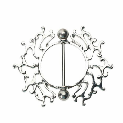 Filigree Tribal Sun Shield Nipple Ring - Image 1