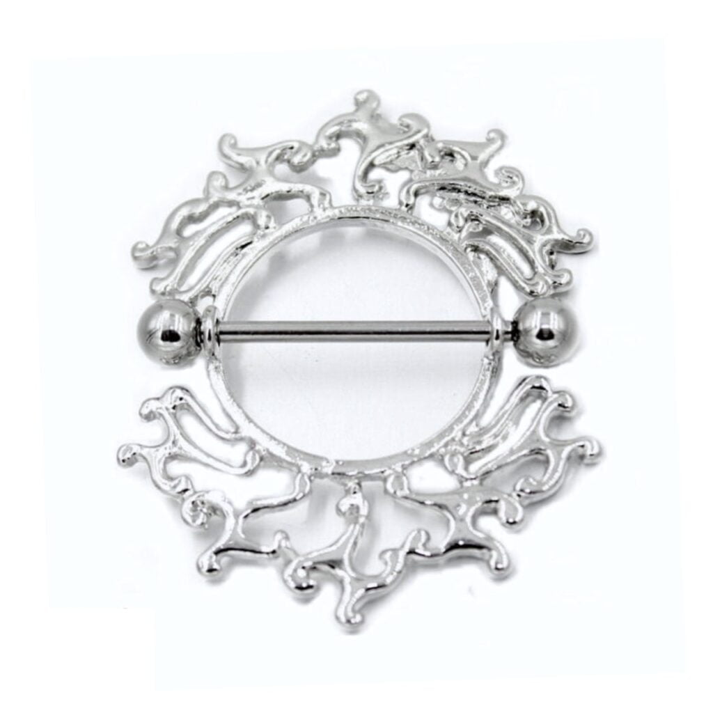 Filigree Tribal Sun Shield Nipple Ring