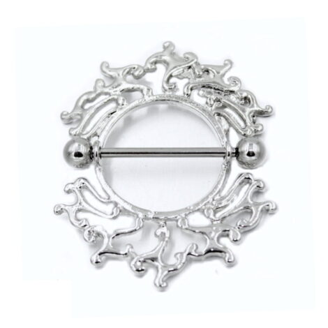 Filigree Tribal Sun Shield Nipple Ring - Image 2