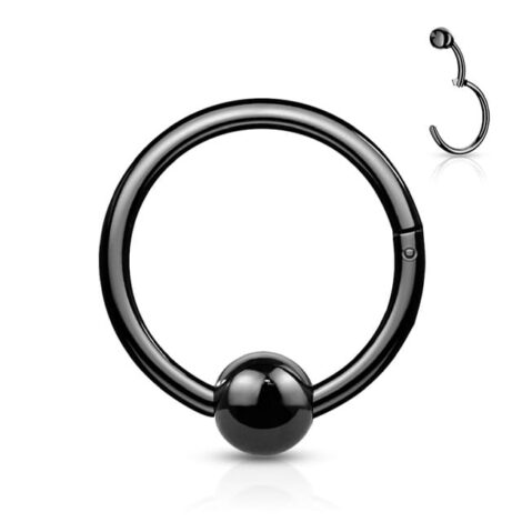 Hinged Segment Ring Hoop With Fixed Ball - Image 6