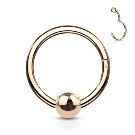 Hinged Segment Ring Hoop With Fixed Ball - Image 7
