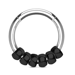 Hinged Segment Ring With 6 Round Bead Charms - Image 2