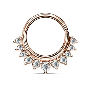 Daith Septum Bendable Hoop Ring with Crystal Paved Half Circle - Image 8