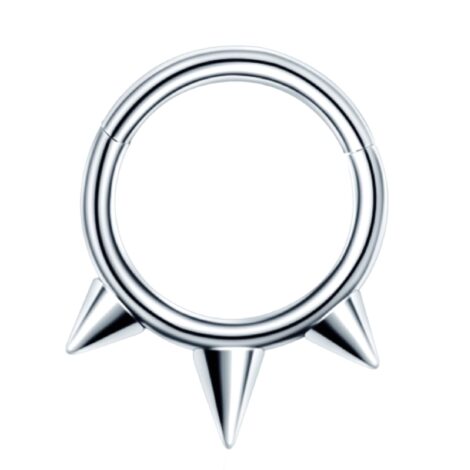 Hinged Segment Ring With Triple Spike Row - Image 3