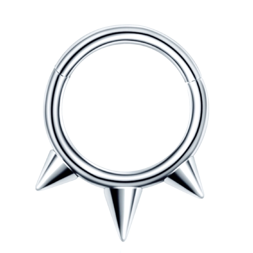 Hinged Segment Ring With Triple Spike Row