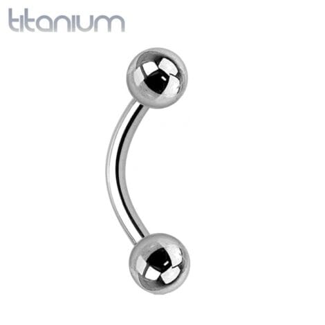 Implant Grade Titanium Externally Threaded Curved Barbell w/ Balls