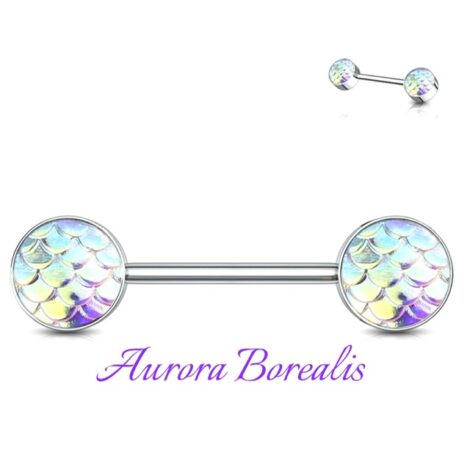 Aurora Borealis Mermaid Fish Scales Nipple Ring Pairs - Image 3