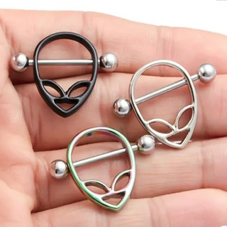 Nipple Ring Barbell Pairs with Fun Shaped Shields - Image 8