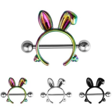 Nipple Ring Barbell Pairs with Fun Shaped Shields - Image 3