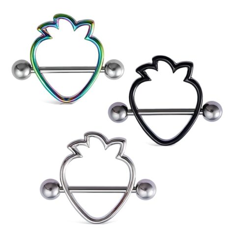 Nipple Ring Barbell Pairs with Fun Shaped Shields - Image 5