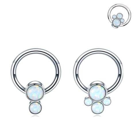 Captive Bead Ring with Rotatable Multi Opal Balls - Image 1