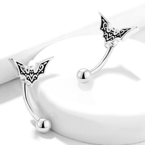 Bat Filigree Top Curved Barbell Eyebrow Rook Jewellery