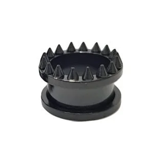Black Steel Upward Spike Rim Threaded Tunnel Pairs - Image 2