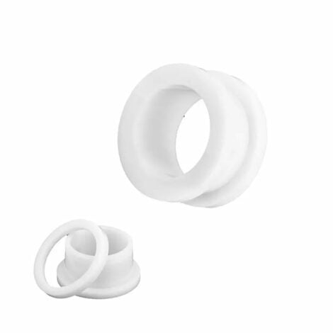 Acrylic Threaded Double Flare Tunnel In White