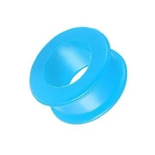 Silicone Double Flat Flared Tunnel Pairs in Light Blue