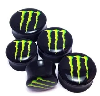 Acrylic Black Saddle Fit Plug Pairs with Green Monster Logo