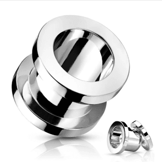 Steel Screw Fit Flat Face Flesh Tunnel Pair