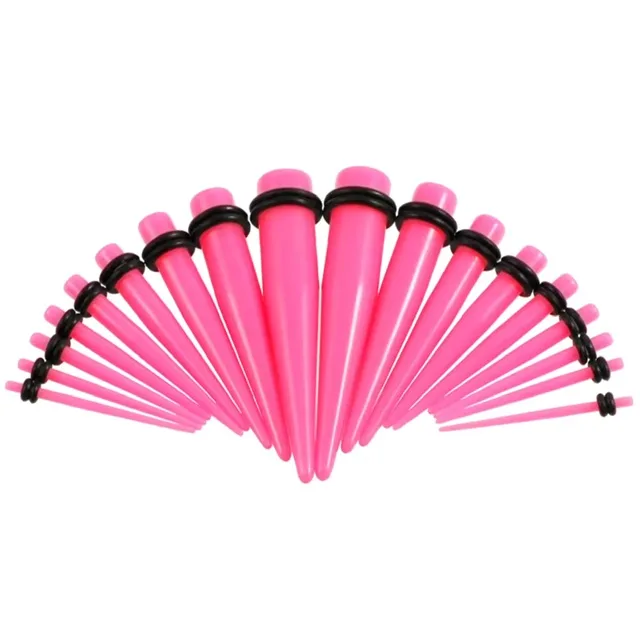 Acrylic Straight Pink Tapers with O-Rings in Pairs or Kits