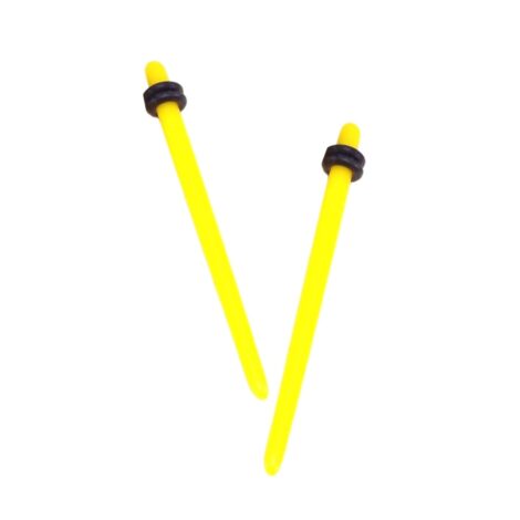 Acrylic Straight Yellow Taper with O-Rings in Pairs or Kits - Image 5