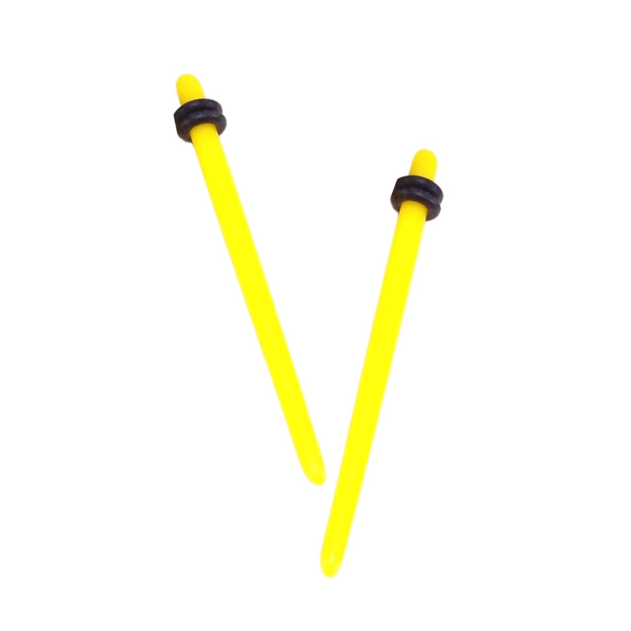 Acrylic Straight Yellow Taper with O-Rings in Pairs or Kits - Image 5