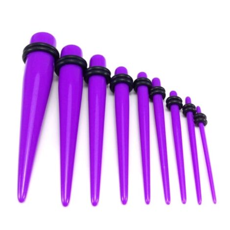 Acrylic Straight Purple Taper with O-Rings In Pairs or Kits - Image 2