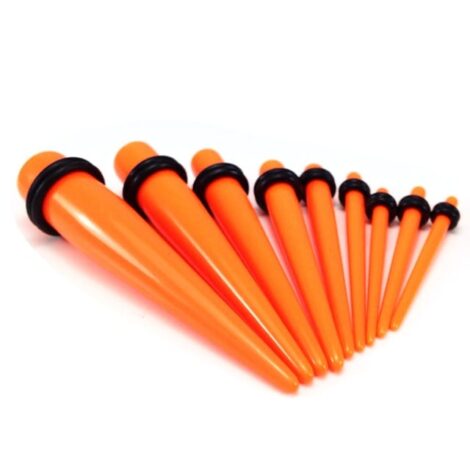 Acrylic Straight Orange Taper with O-Rings in Pairs or Kits - Image 2