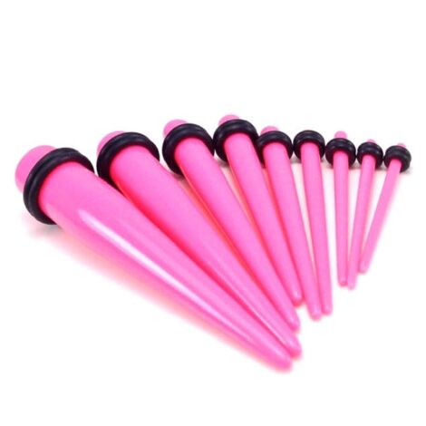 Acrylic Straight Pink Tapers with O-Rings in Pairs or Kits - Image 2