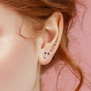 16G CZ Round Prong Set Top Internally Threaded Cartilage Labret Monroe - Image 3