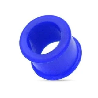 Silicone Double Flat Flared Tunnel Pairs in Dark Blue