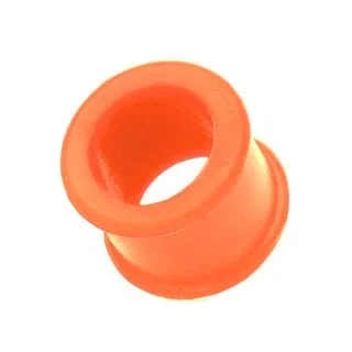 Silicone Double Flat Flared Tunnel Pairs in Orange