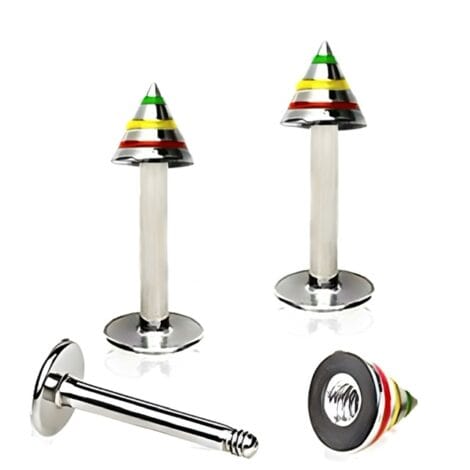 Jamaican Rasta 3 Stripe Cone Top Labret