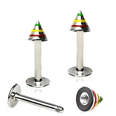 Jamaican Rasta 3 Stripe Cone Top Labret