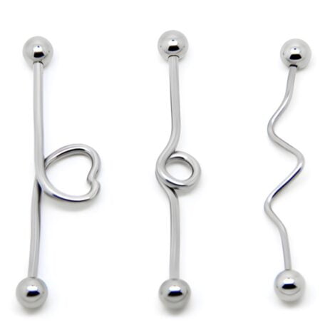 Loop Wave Or Heart Industrial Barbell In Mix Gauges/ Lengths