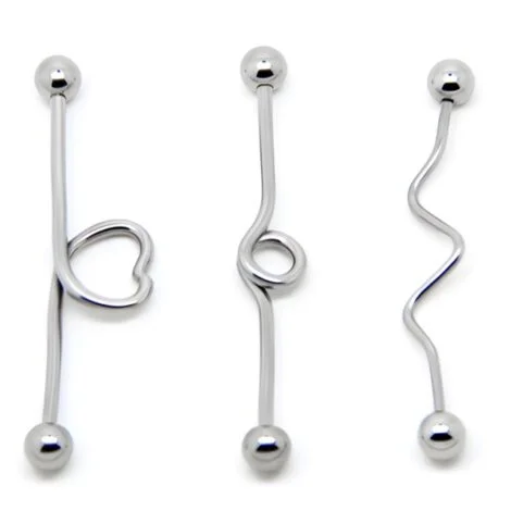 Loop Wave Or Heart Industrial Barbell In Mix Gauges/ Lengths