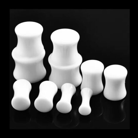 Acrylic Double Flare White Saddle Fit Plug Pairs - Image 4