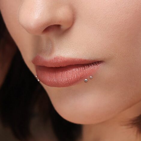 Labret Cartilage Stud with Threadless Push In Ball Top/ Convex Base - Image 2