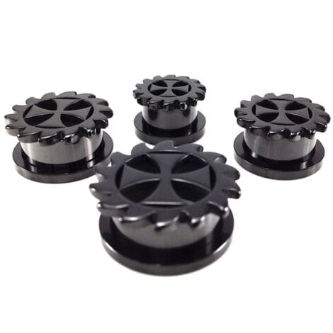 Black Steel Tunnel Pairs with Blade Rim and Iron Cross
