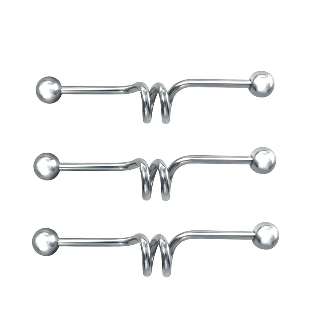 Coil Industrial Barbell 316L Surgical Steel
